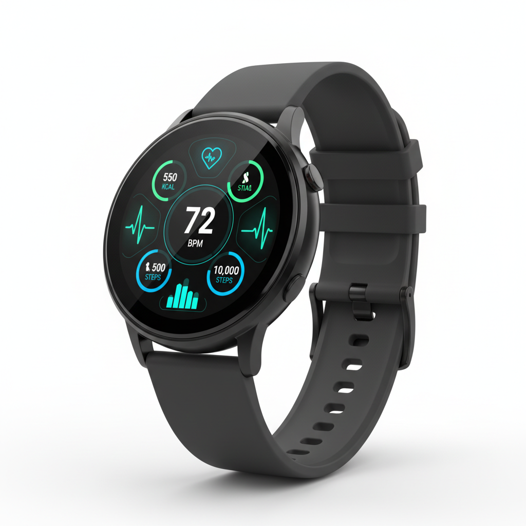 Relógio rastreador de saúde e fitness com tela AMOLED