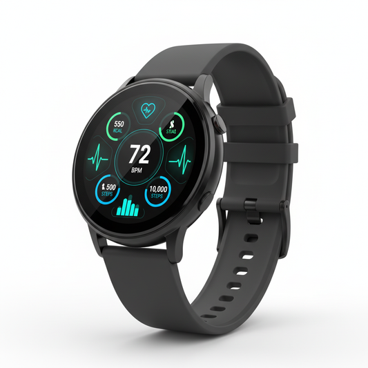 Relógio rastreador de saúde e fitness com tela AMOLED